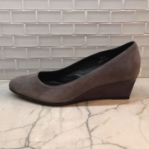 Tod's Shoes Tods Zeppa Gomma Pointy Wedge Pump Suede Gray 6 Poshmark